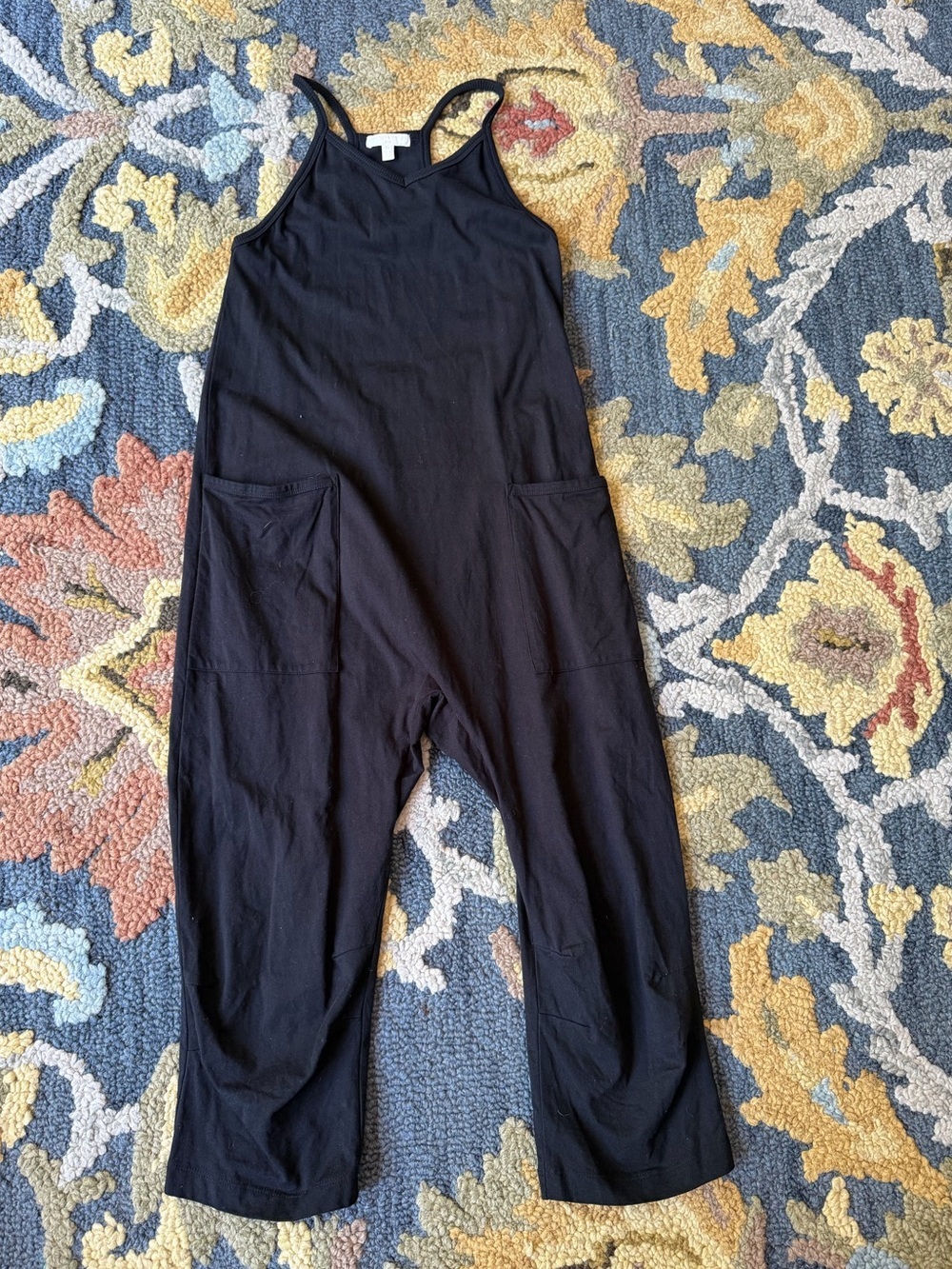 Chelsea & Violet Black Sleeveless Romper with Front Pockets Hot Shot Romper